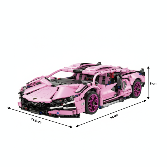 LuDi Race Car Set de Construcție - Neon Dream Racer 23692 - 1280 piese - 1:12